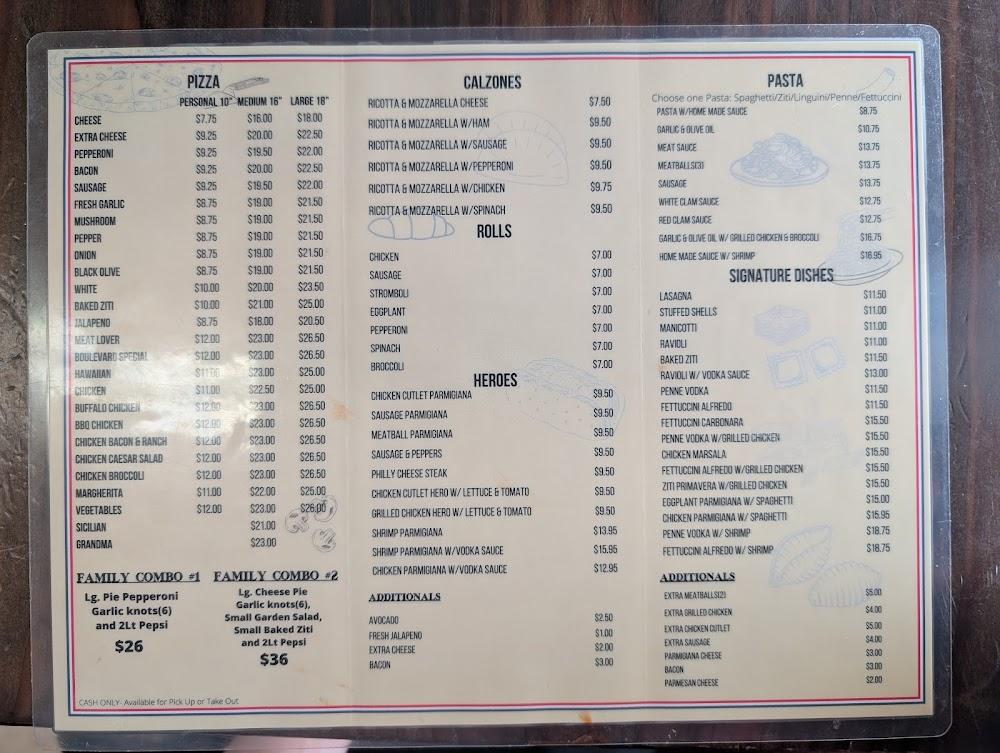 3L Boulevard Pizzeria Menu image 1